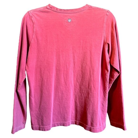 Women's VIntage Wash Life is Good Long Sleeve Cranberry Red T Shirt Size Small - Picture 10 of 10